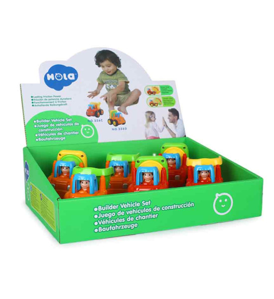 Set de Vehículos de Construcción, Volqueta y Mezcladora de Cemento, 2 Modelos Surtidos, Caja x 6 pzas